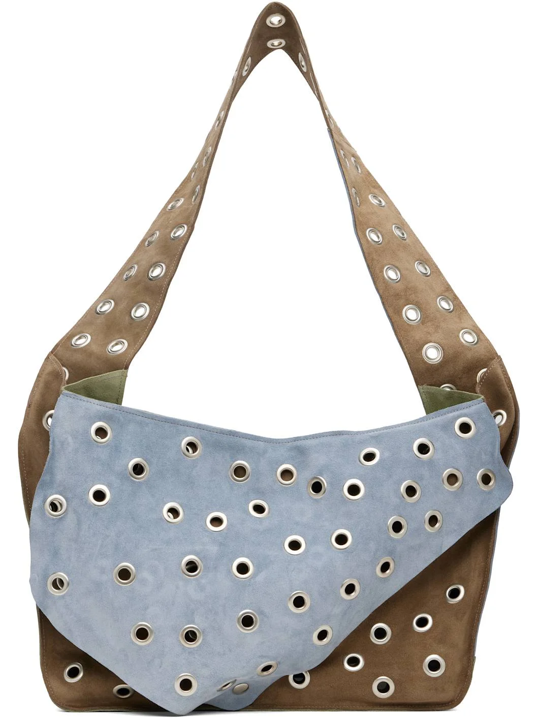 Blue & Brown Record Messenger Bag - 1
