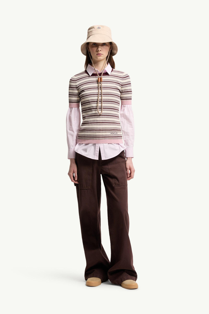 Moncler Striped Cotton Short Sleeve Polo Shirt outlook
