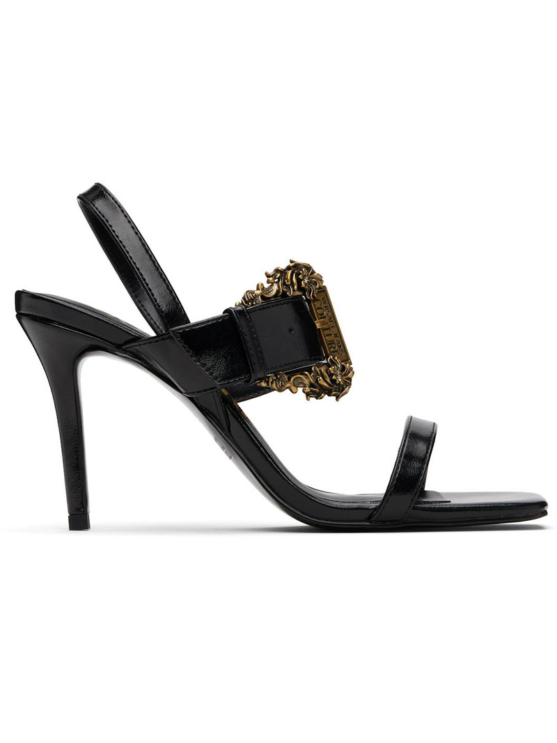 Black Baroque Buckle Emily Sandals - 1