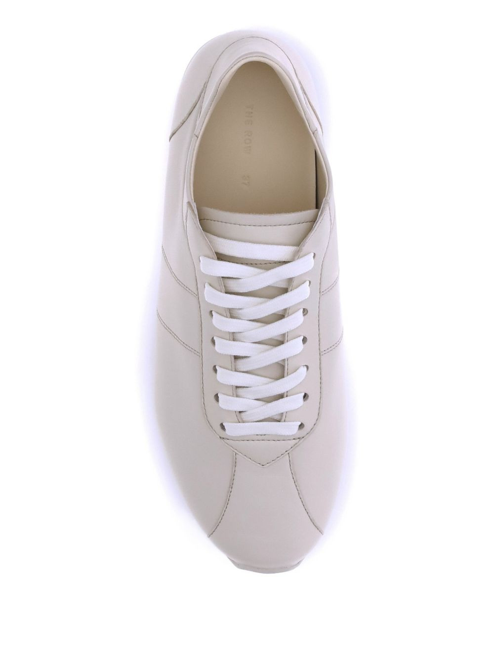 leather lace-up trainers - 3