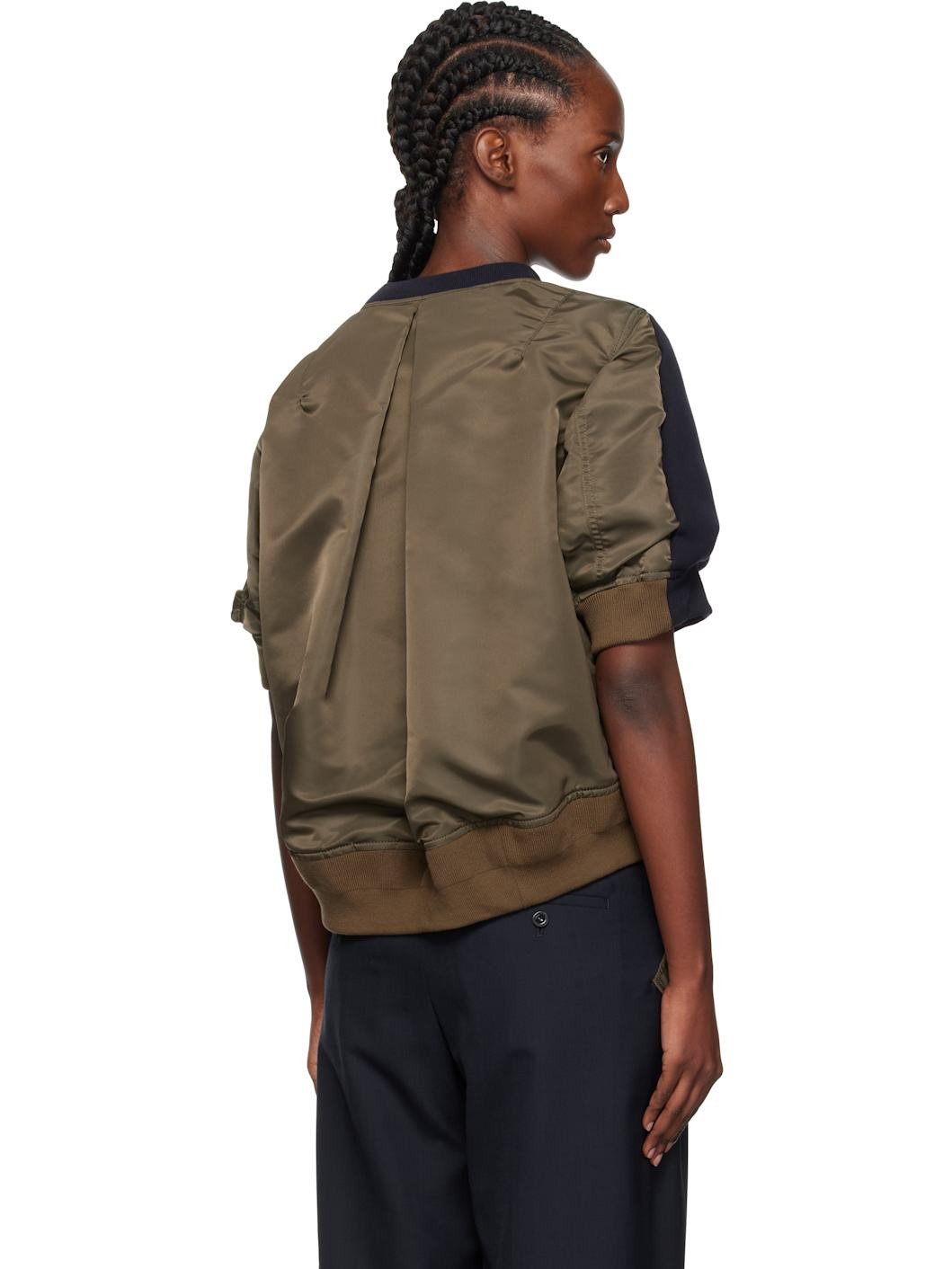 Navy & Khaki Sponge x Nylon Twill Sweatshirt - 3