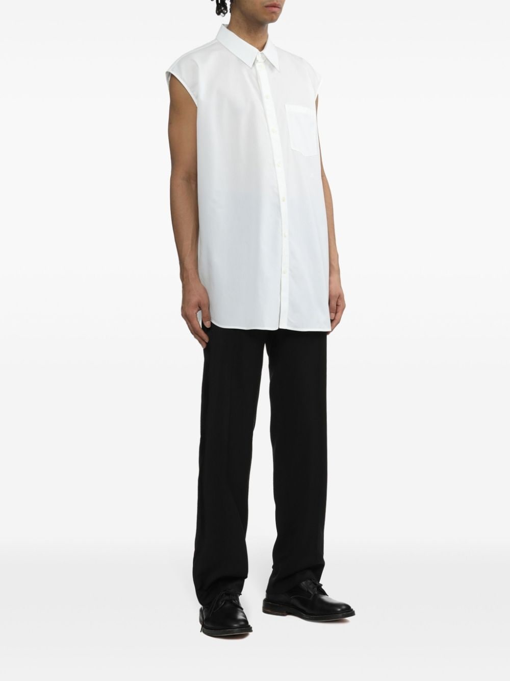sleeveless cotton poplin shirt - 2