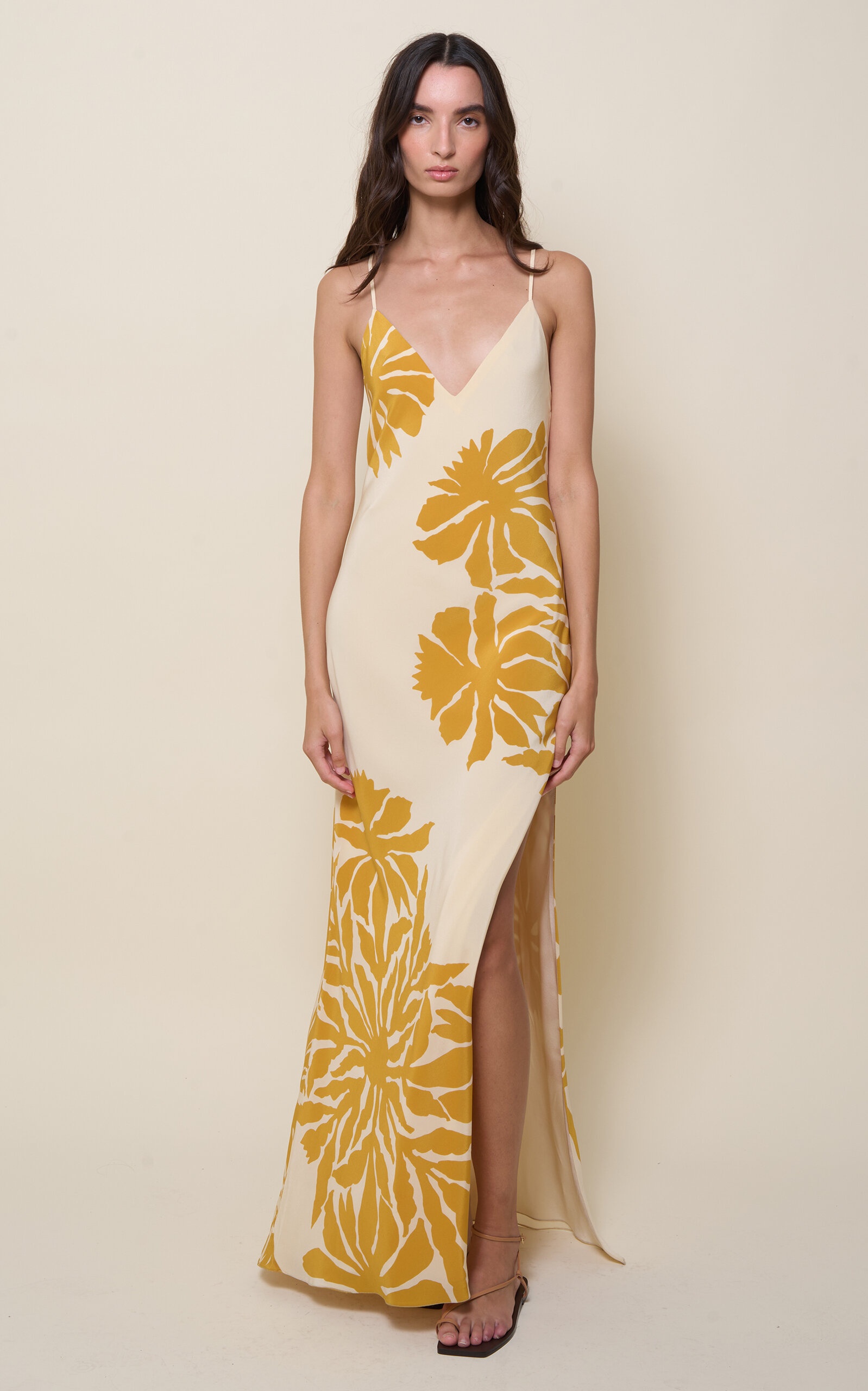 Tropical Harmony Silk Maxi Dress yellow - 3