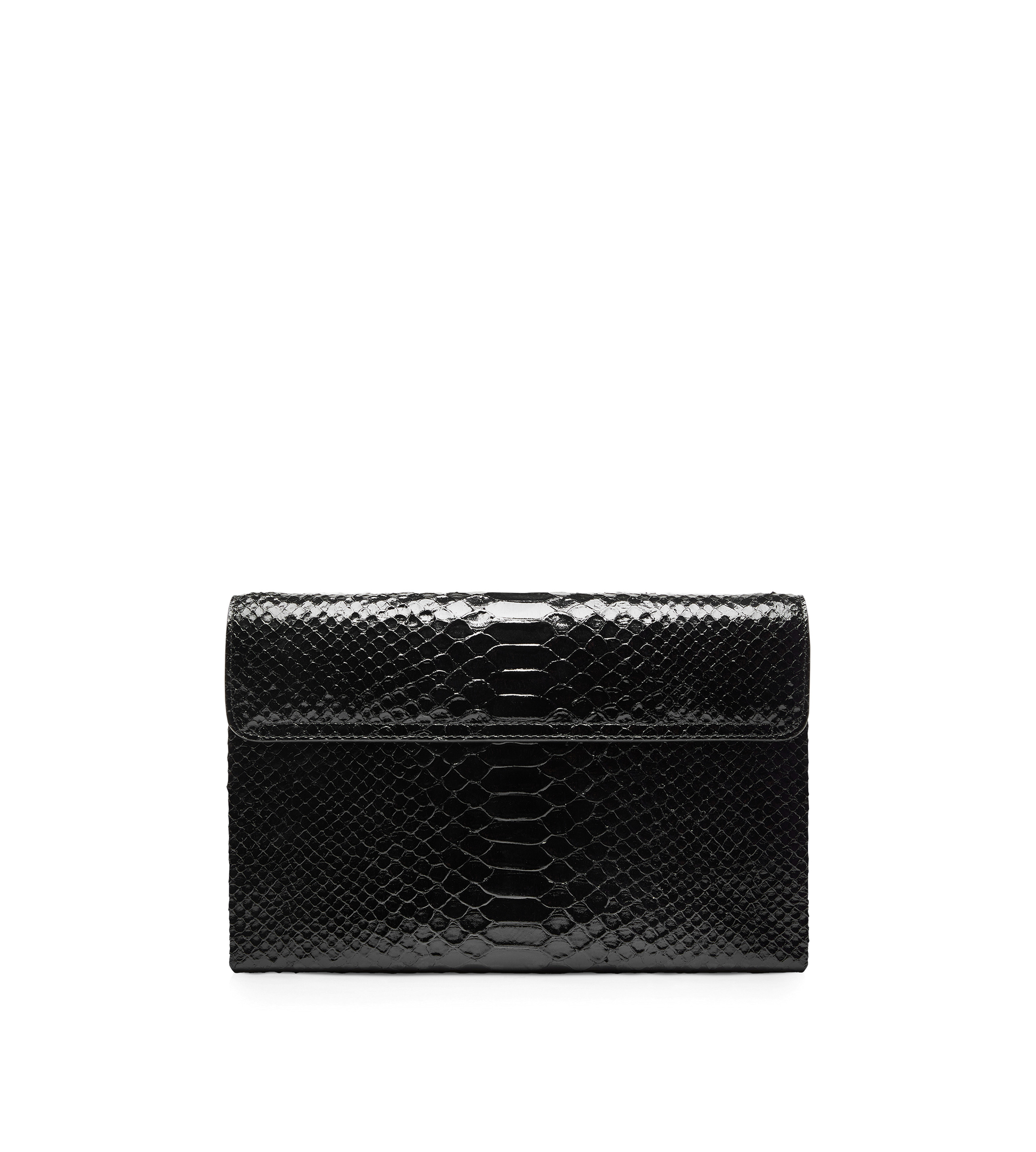 STAMPED PYTHON LEATHER MONARCH MEDIUM SHOULDER BAG - 3