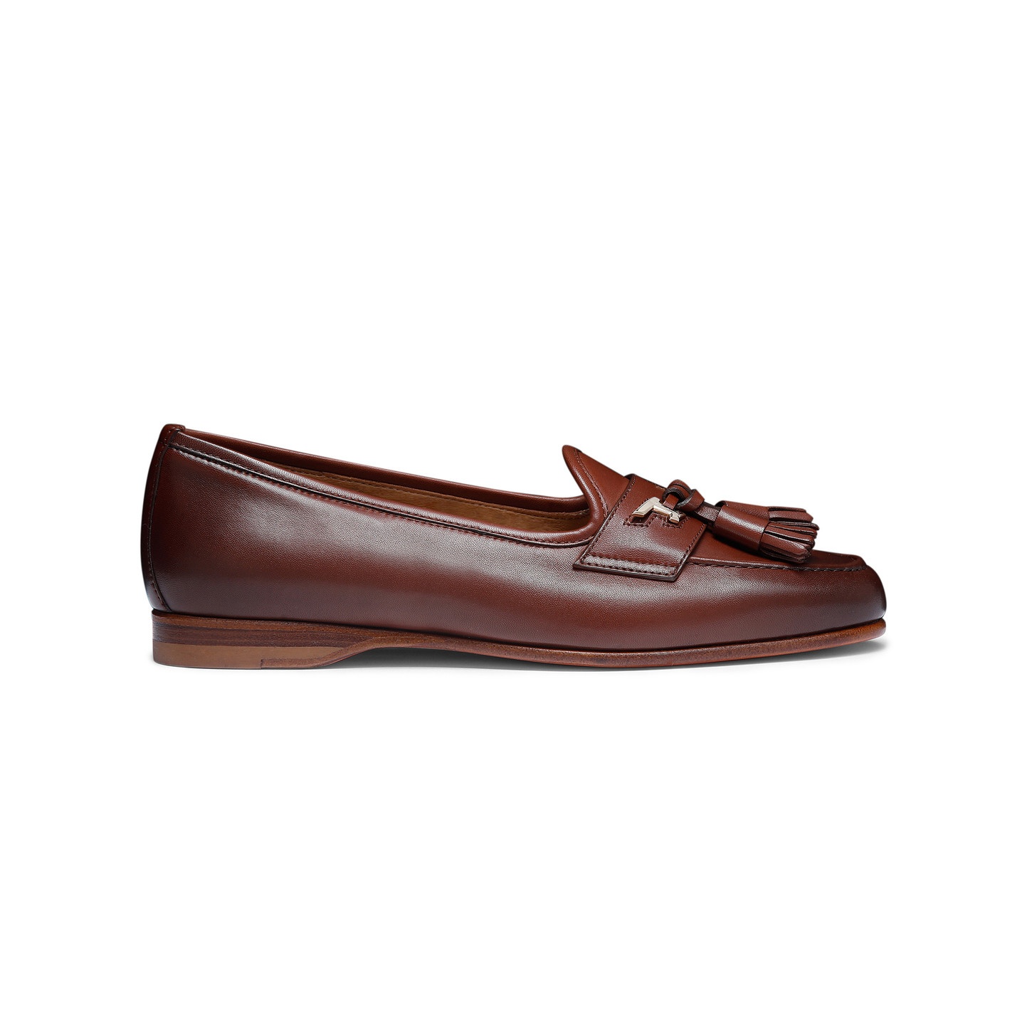 Women's brown nappa leather Andrea tassel loafer - 1