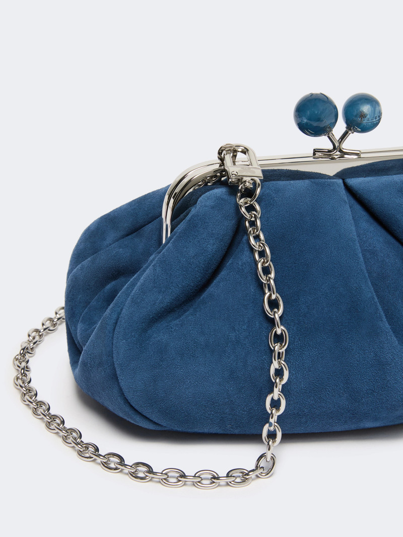 VALOIS Small suede Pasticcino Bag - CORNFLOWER BLUE 3