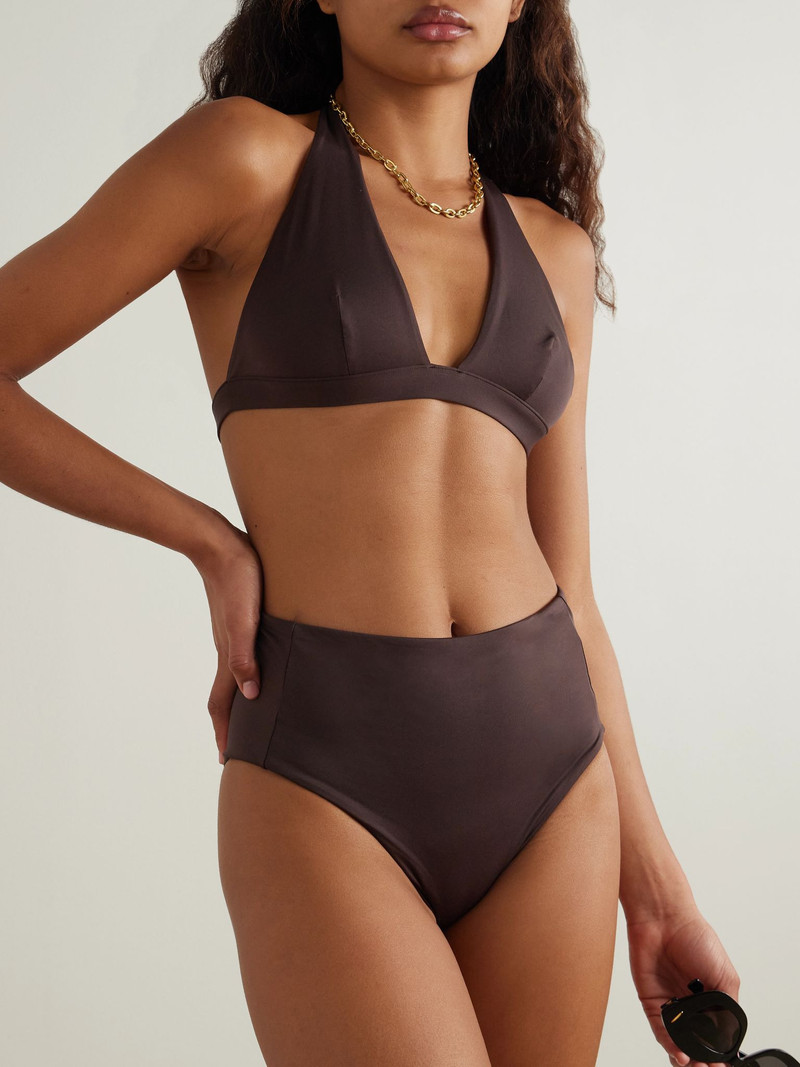 Max Mara Ariella halterneck bikini top Dark brown outlook
