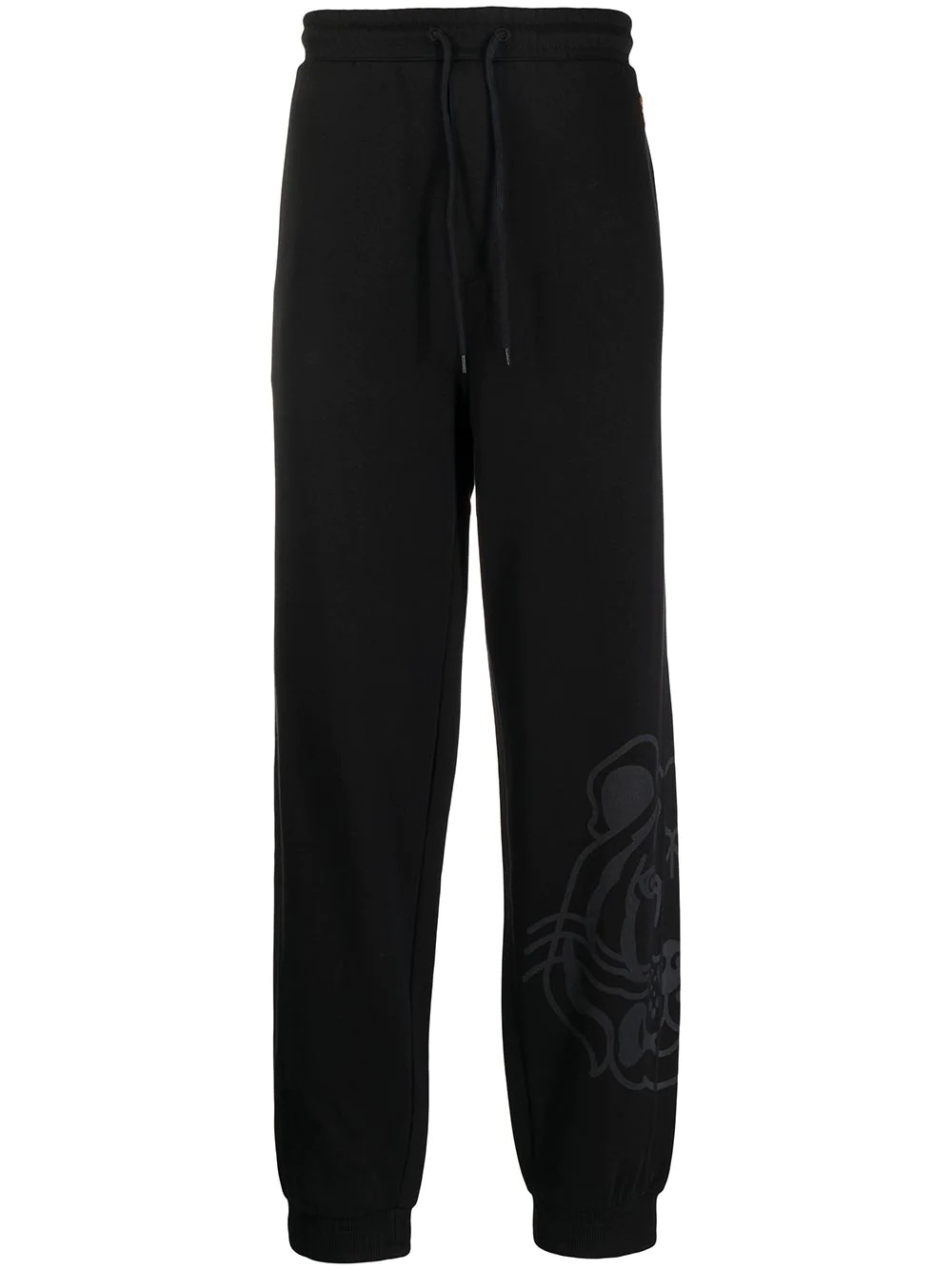 Tiger-print cotton track pants - 1