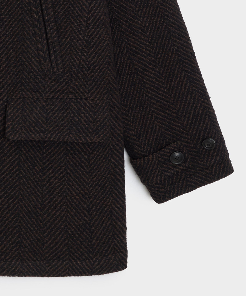 Italian Wool Herringbone Peacoat 7