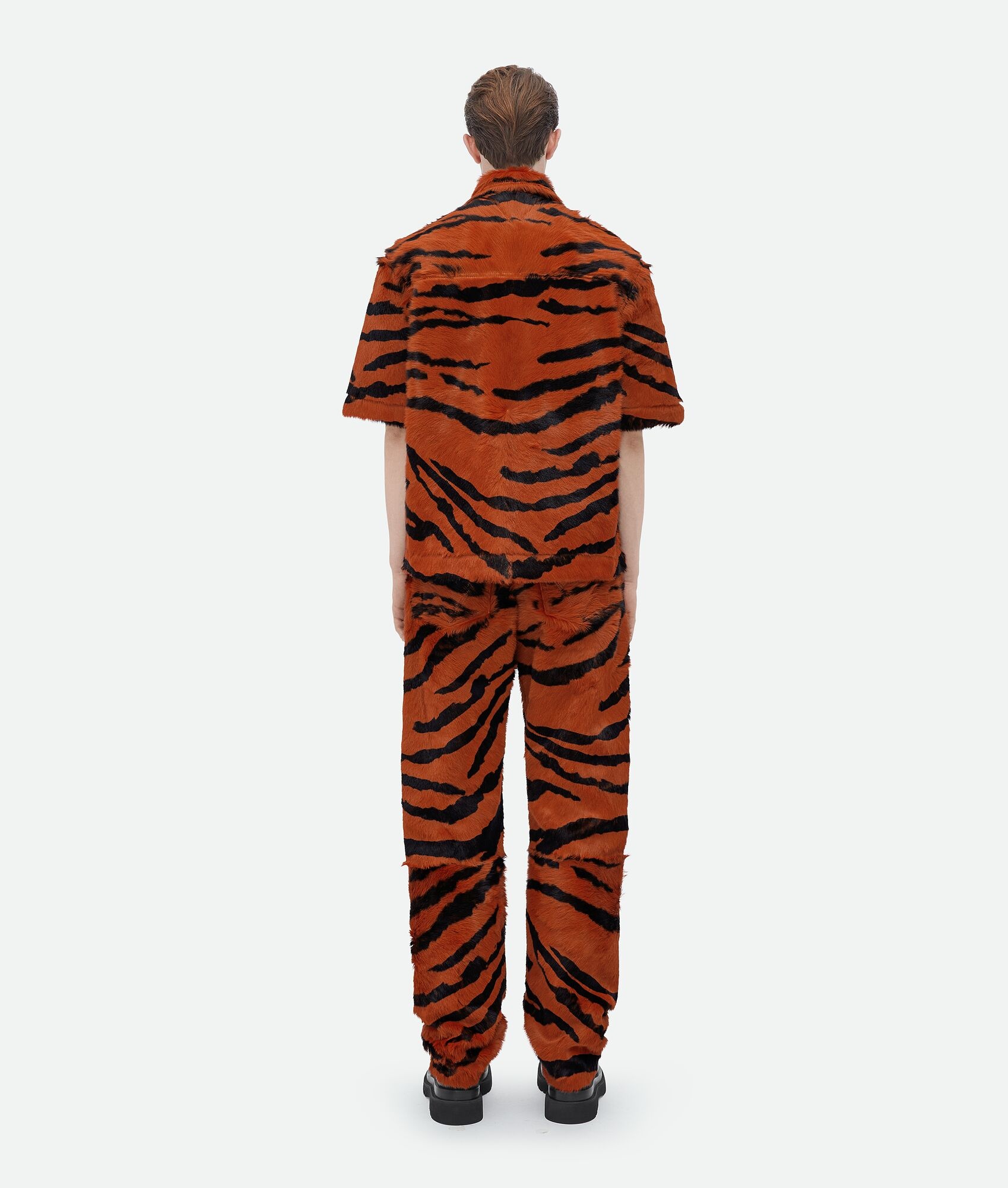 shearling tiger print shirt - 3