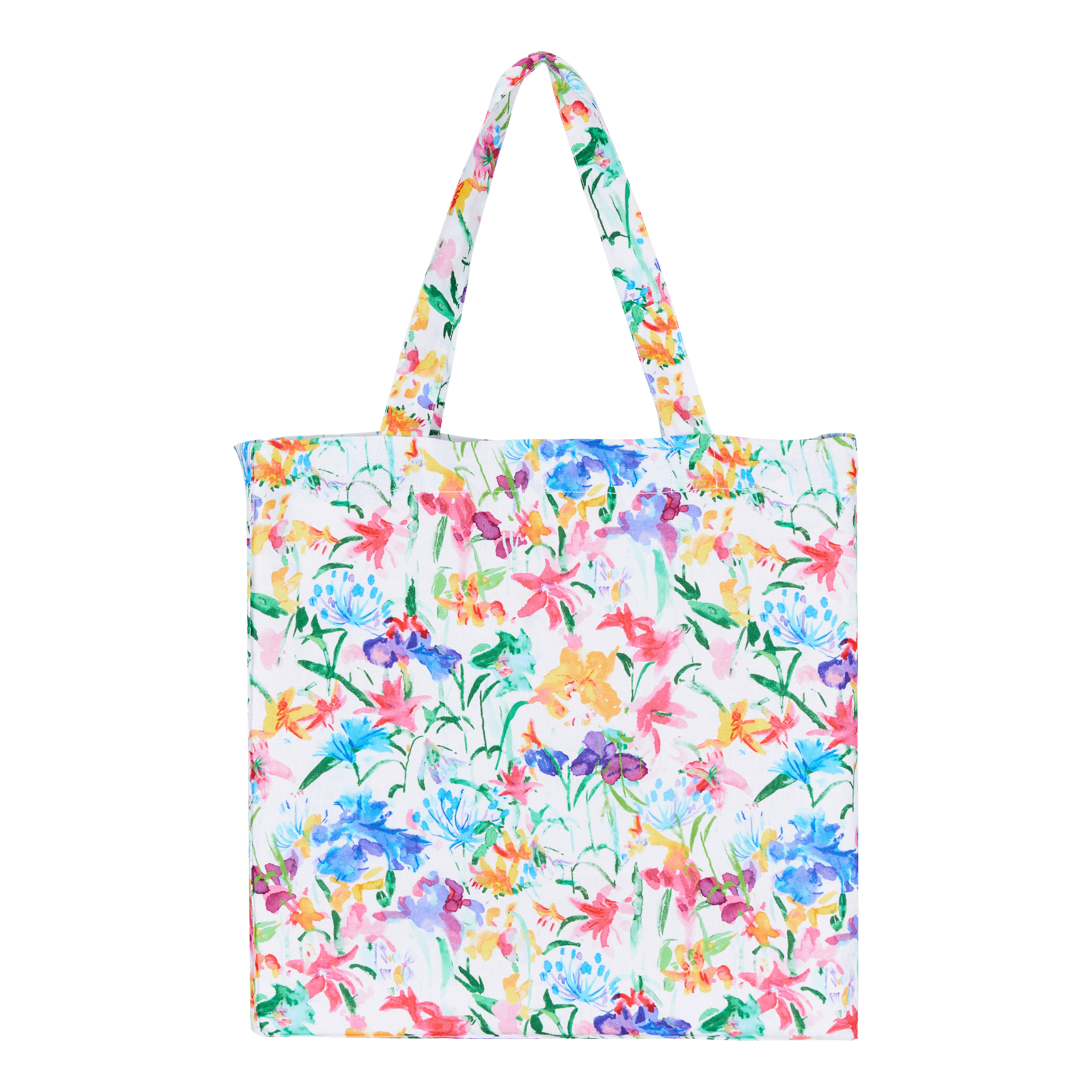 Unisex Linen Beach Bag Happy Flowers - 2
