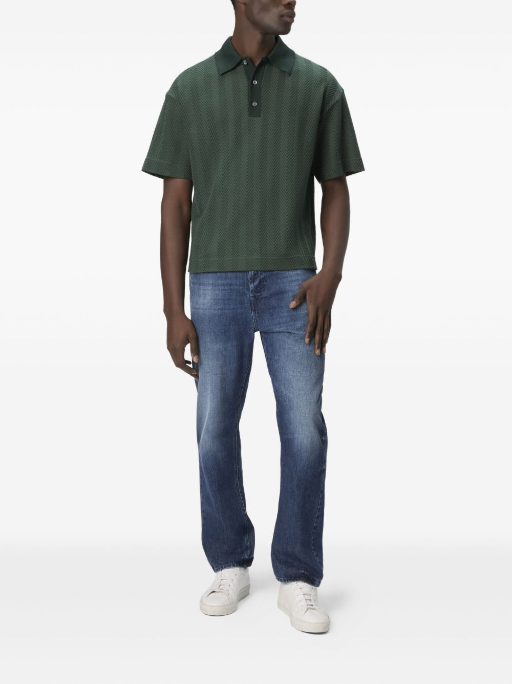 herringbone-pattern polo shirt - 2