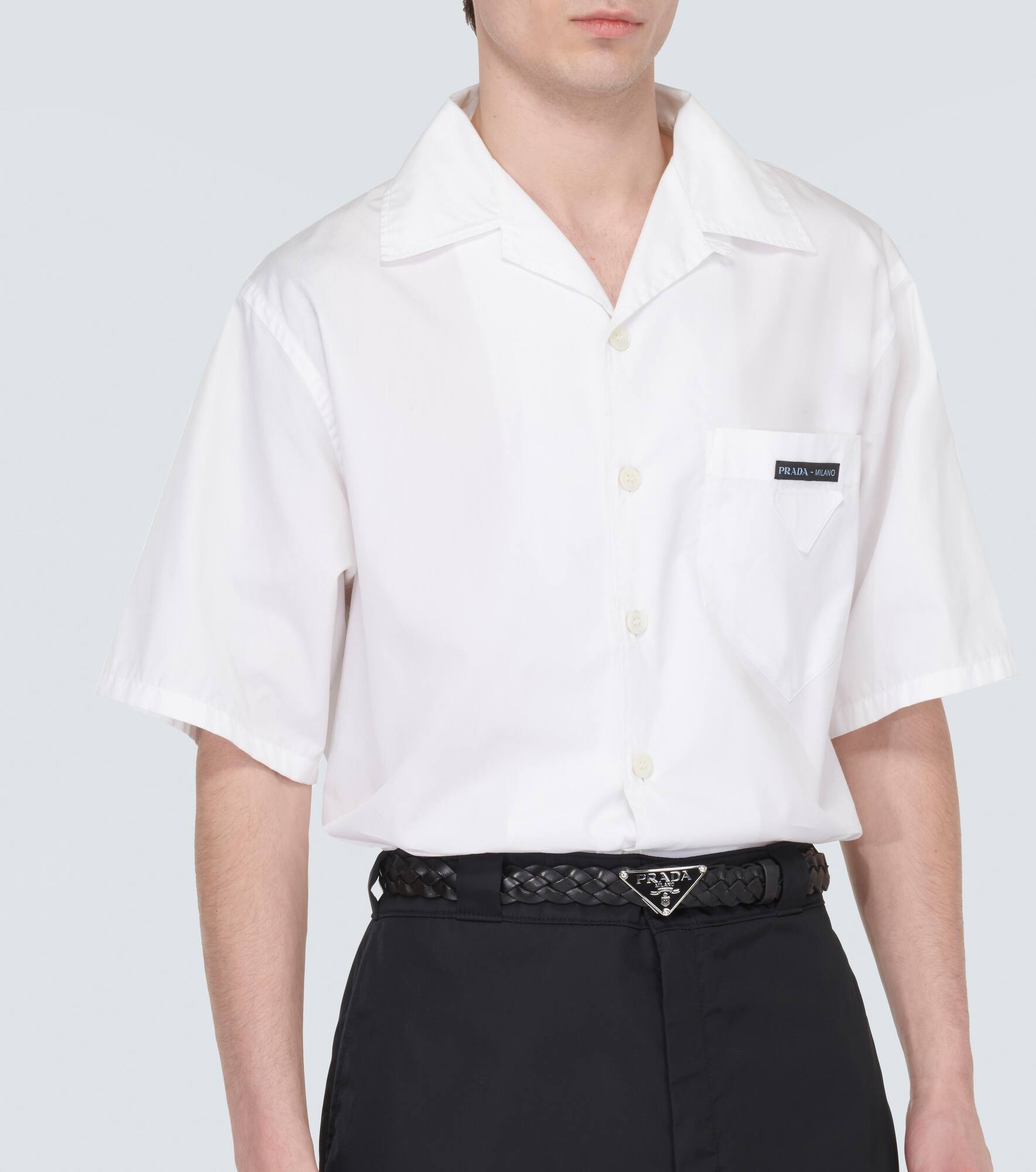Logo woven leather belt - 2