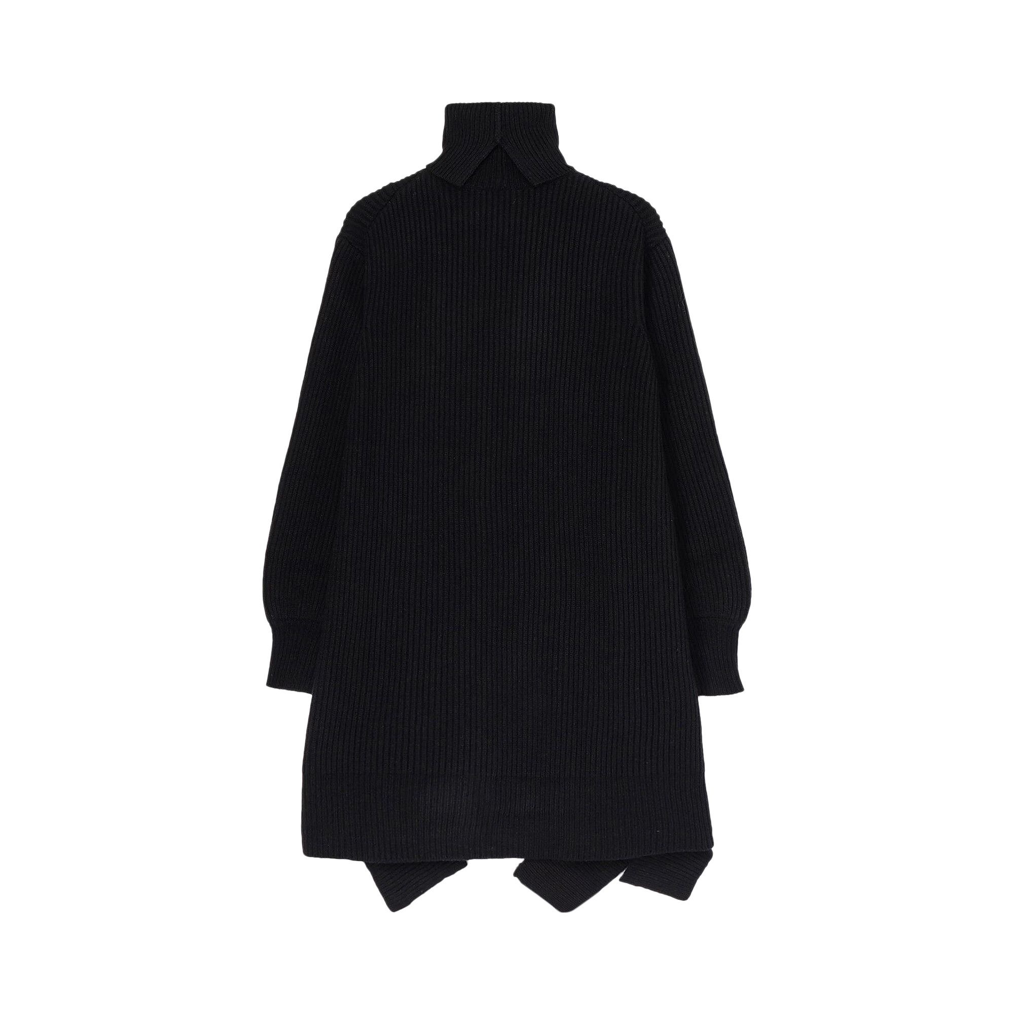 Yohji Yamamoto Regulation Wide High Neck Dress 'Black' - 2