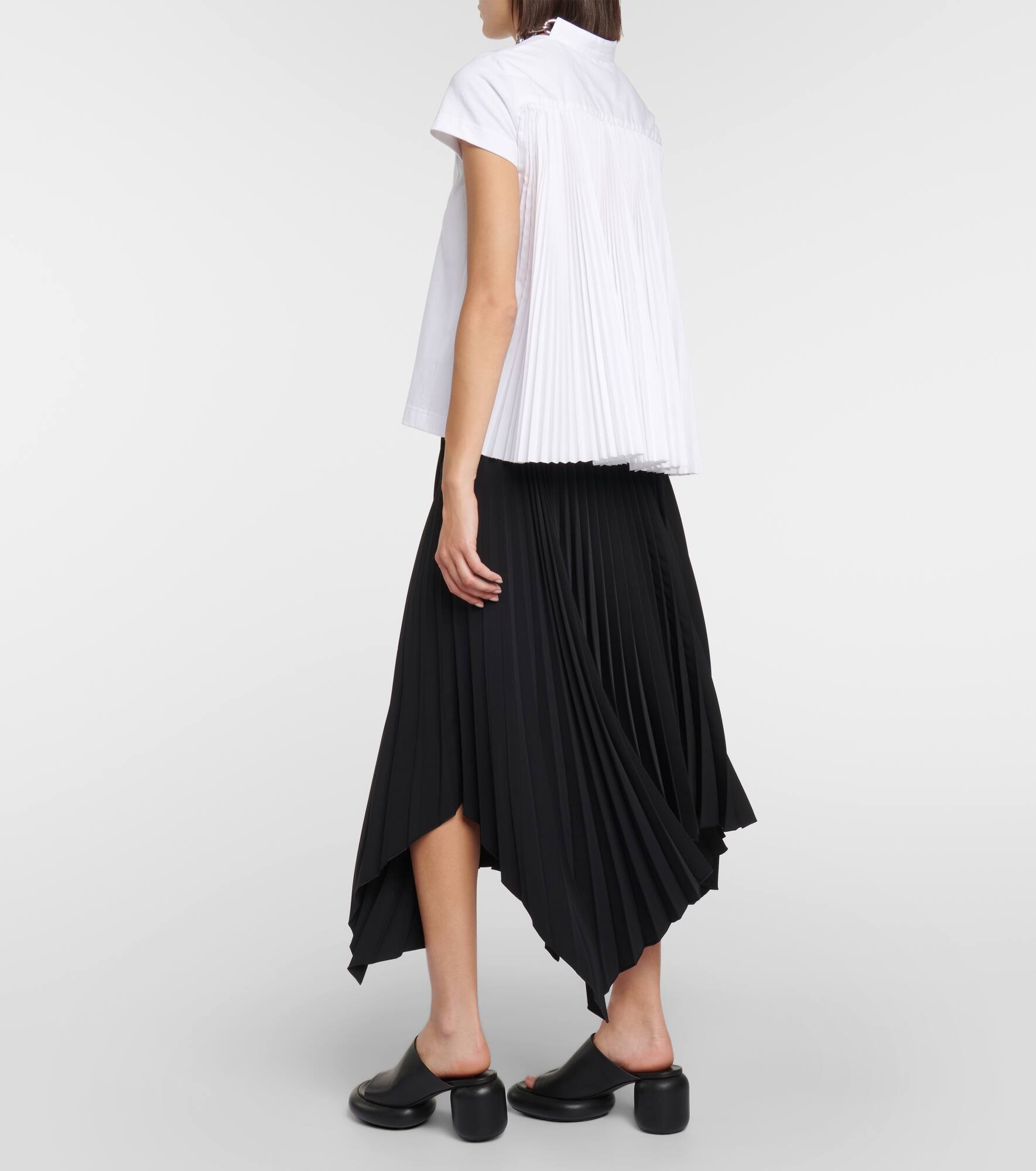 Pleated cotton jersey T-shirt - 3