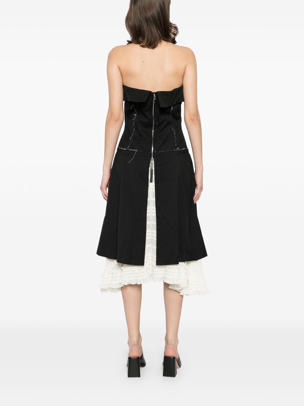 lace detailed strapless dress - 4