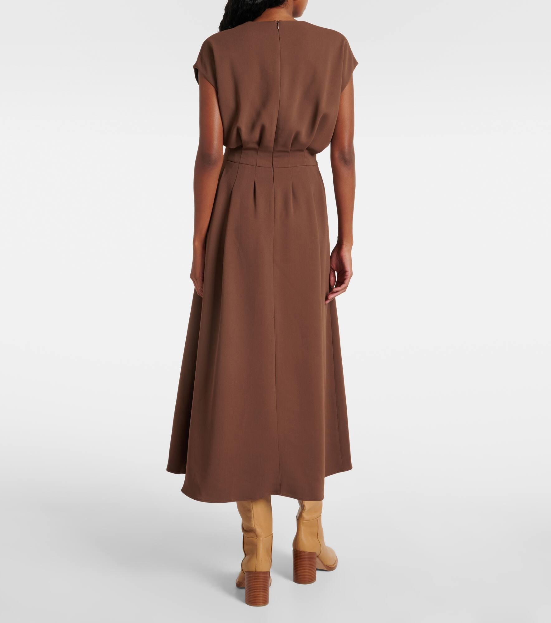 Pleated cady midi dress - 3