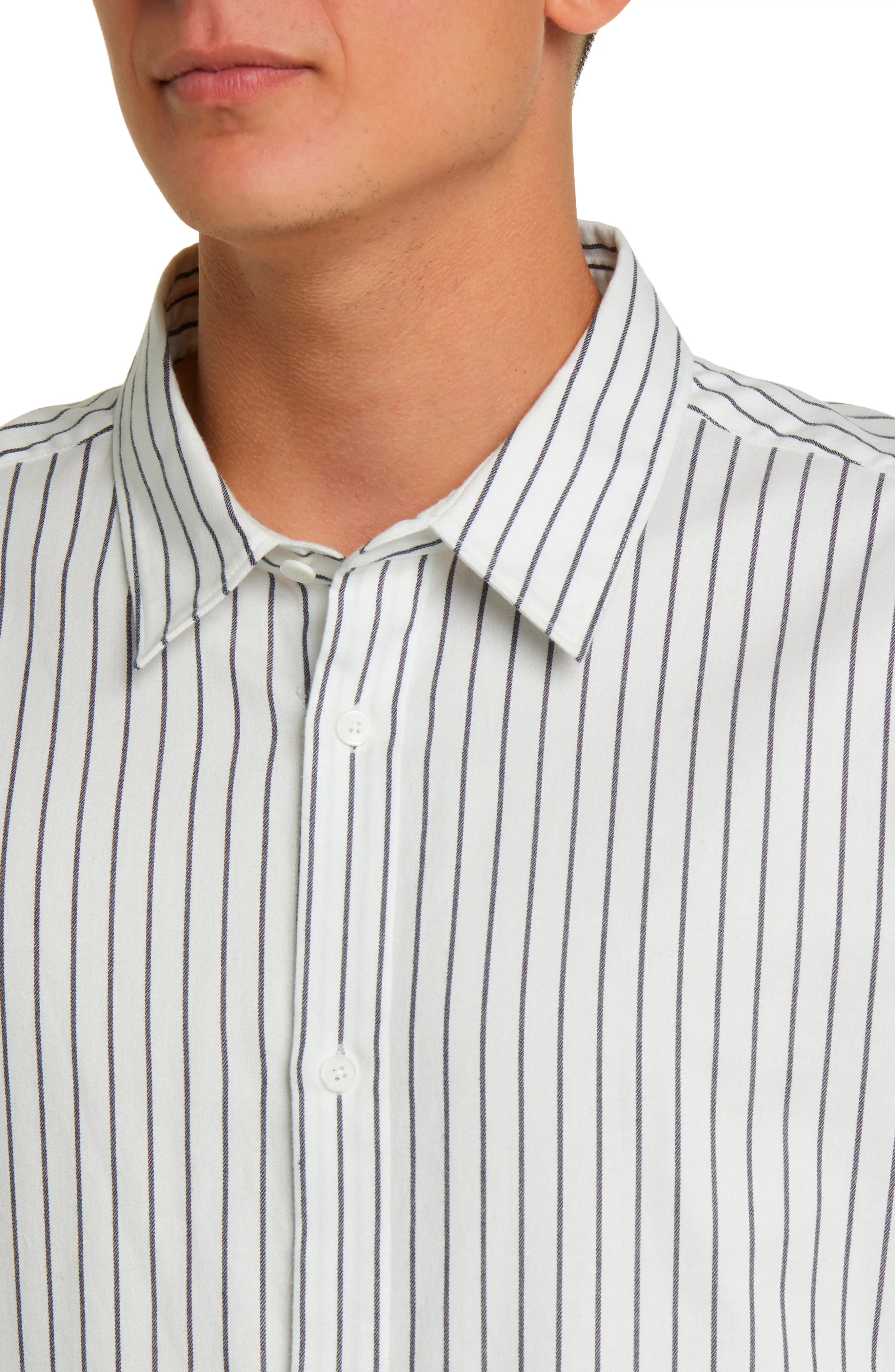 Classic Fit Stripe Cotton Button-Up Shirt - 2