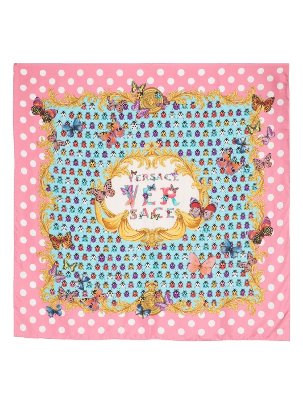 Butterflies-print silk scarf - 1