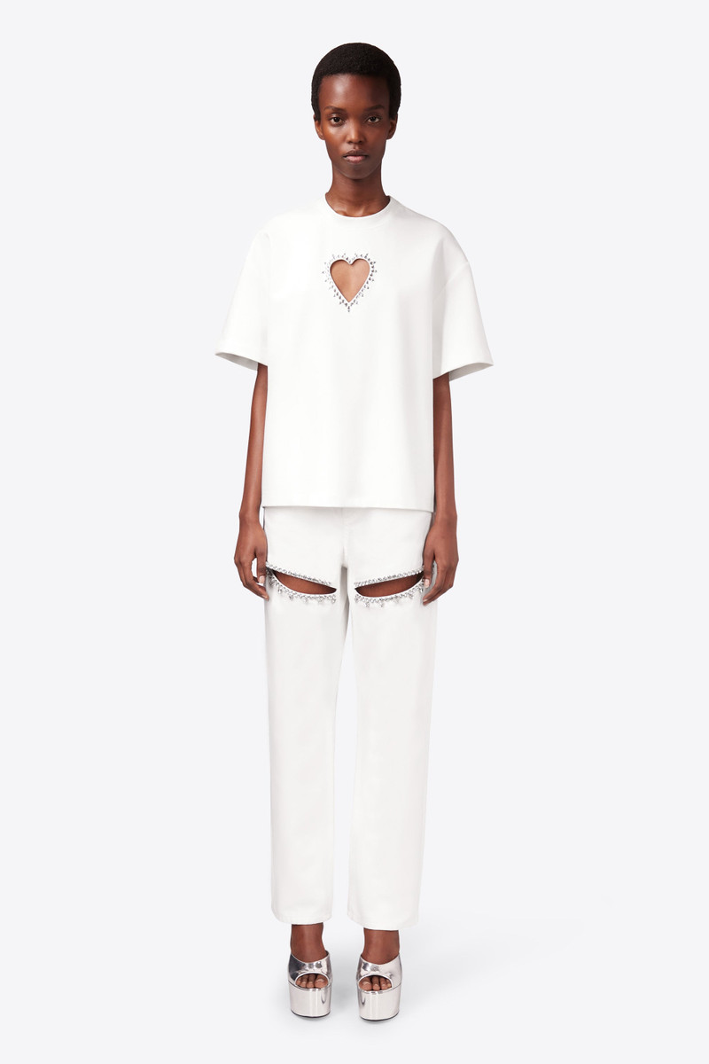 CRYSTAL HEART CUTOUT RELAXED T-SHIRT 3