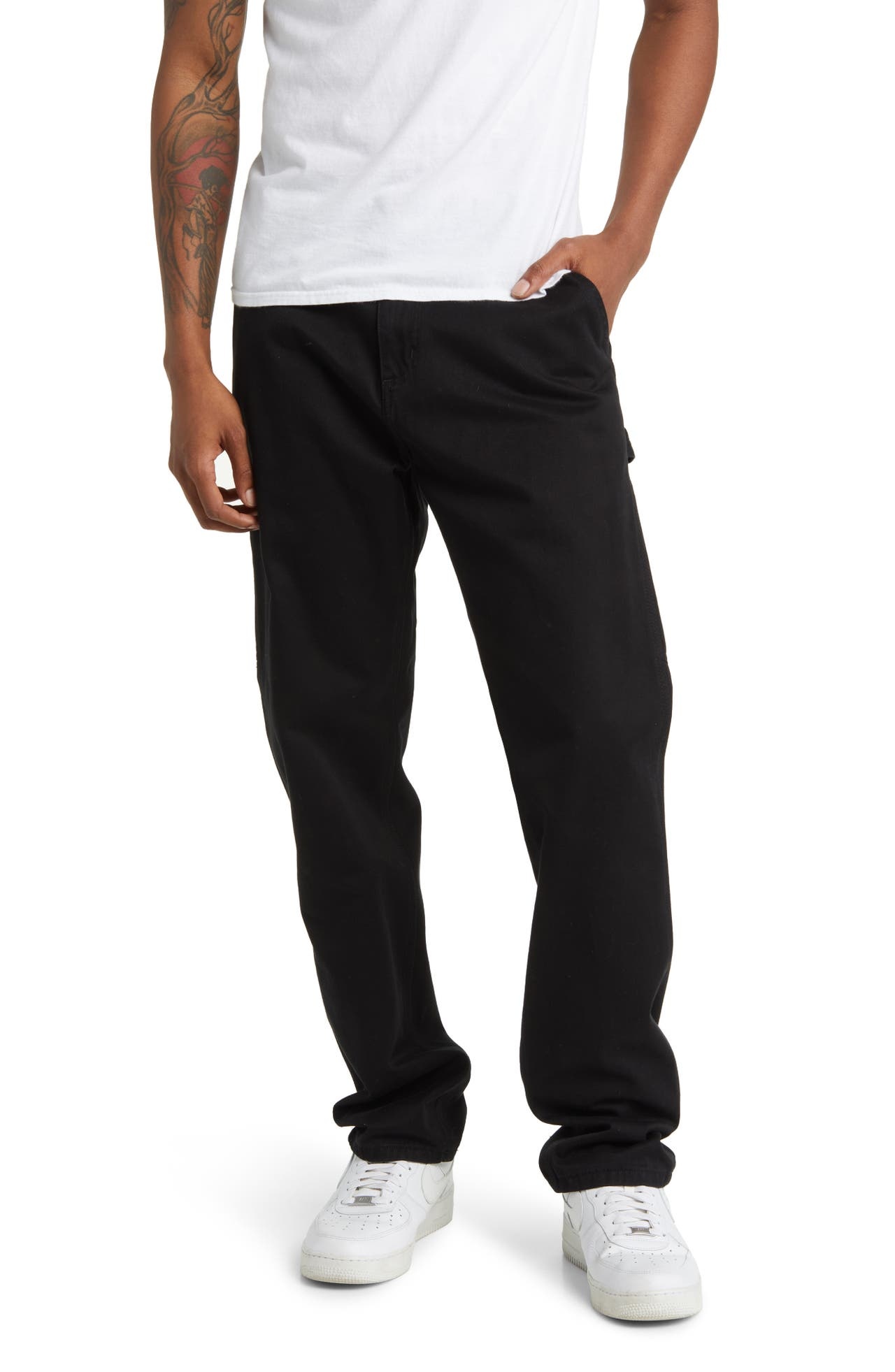 Carhartt Work In Progress Ruck Single Knee Twill Work Pants in Black Stone Washed at Nordstrom - 1