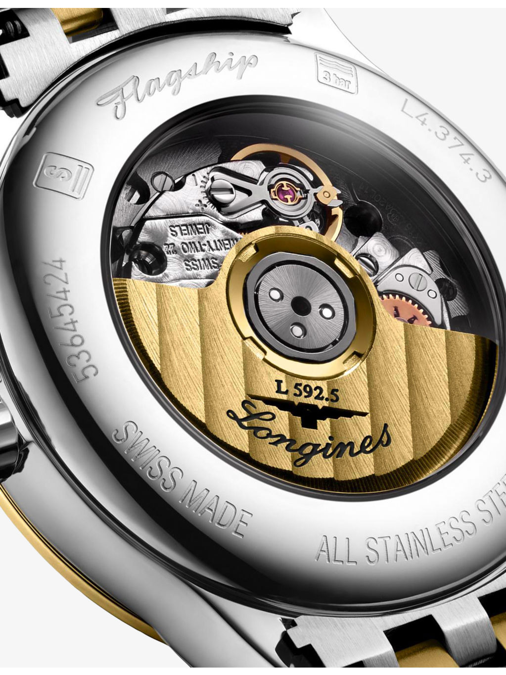 L4.374.3.17.7 Flagship Yellow PVD Coated Stainless-Steel And 0.034ct Diamond Automatic Watch - 4