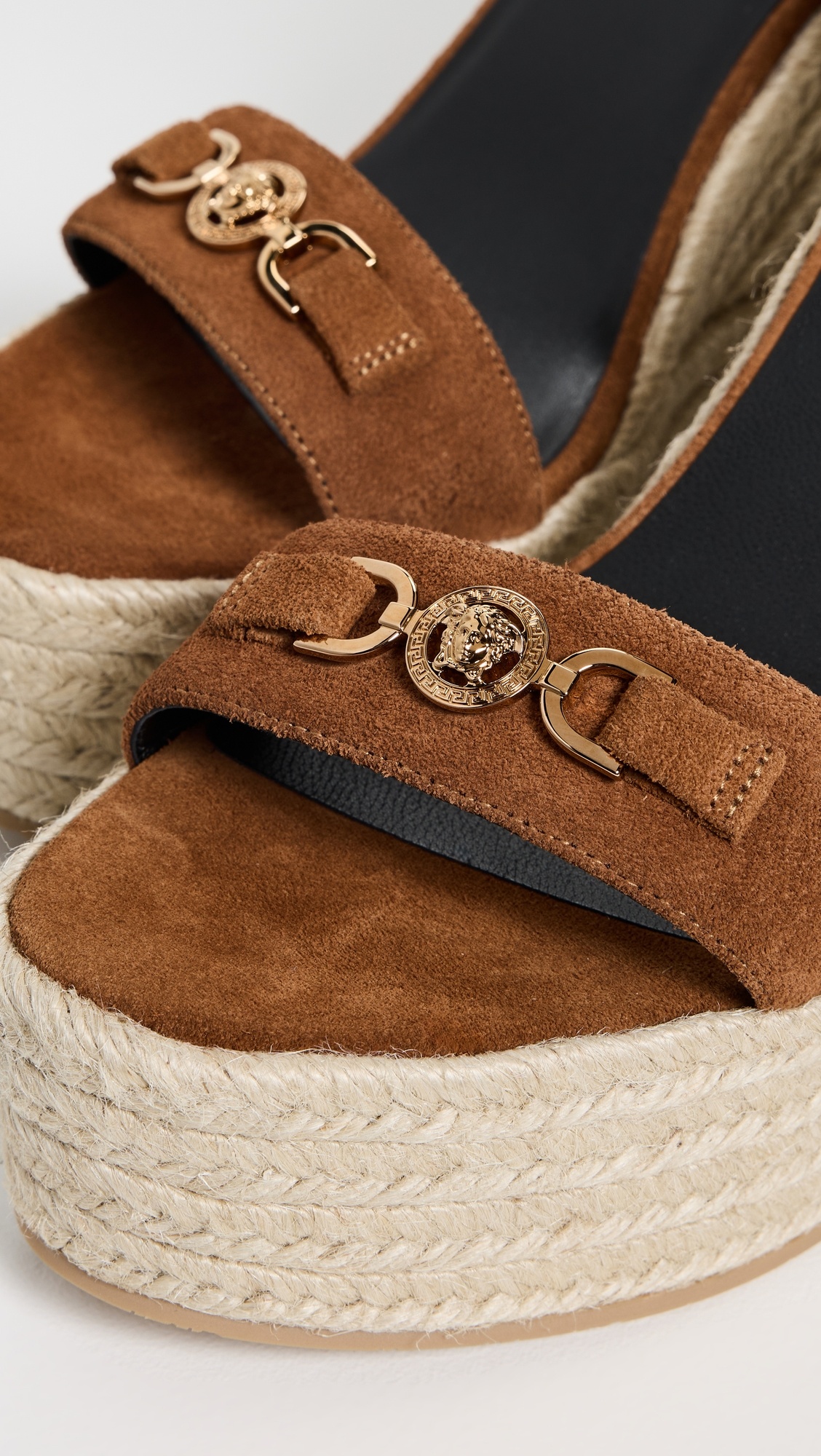 Suede Leather Espadrille Wedges - 5