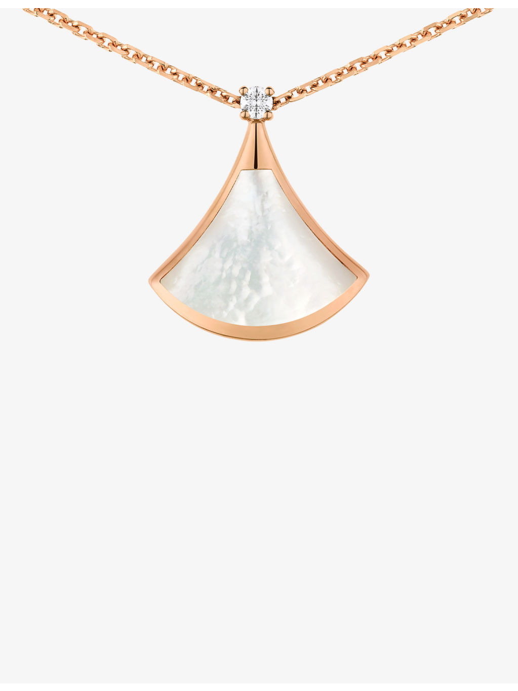 Divas’ Dream 18ct rose-gold, 0.03ct brilliant-cut diamond and mother-of-pearl pendant necklace - 3