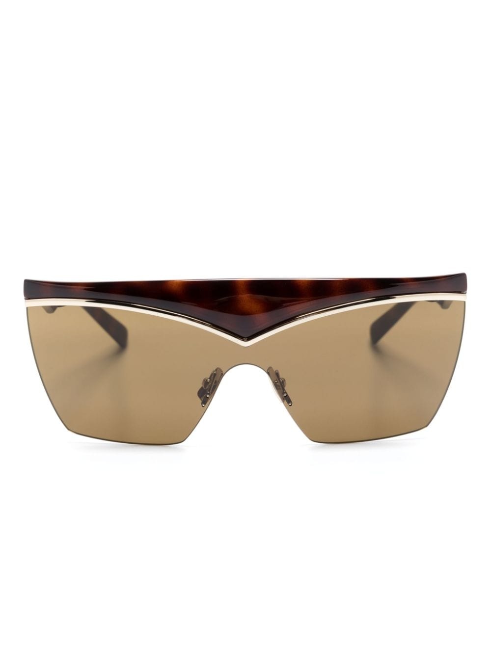 tortoiseshell shield-frame sunglasses - 1