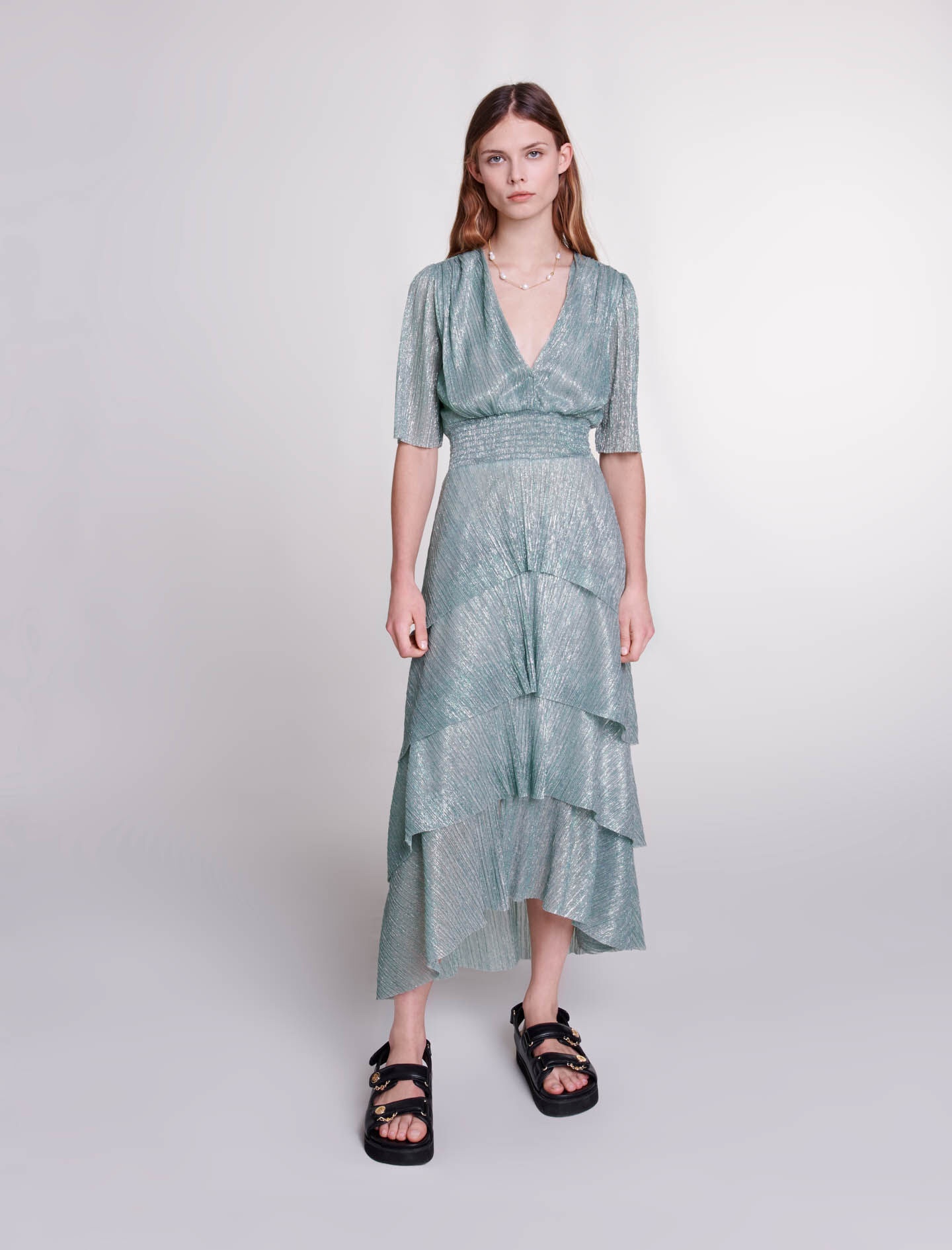 Stretch lurex ruffled dress - 2
