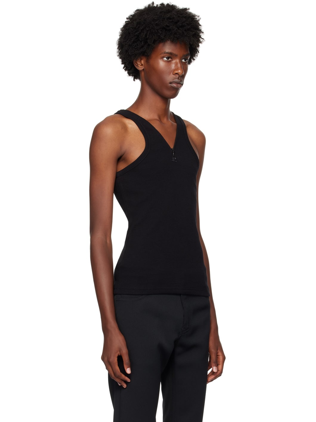 Black Zipped Tank Top - 2
