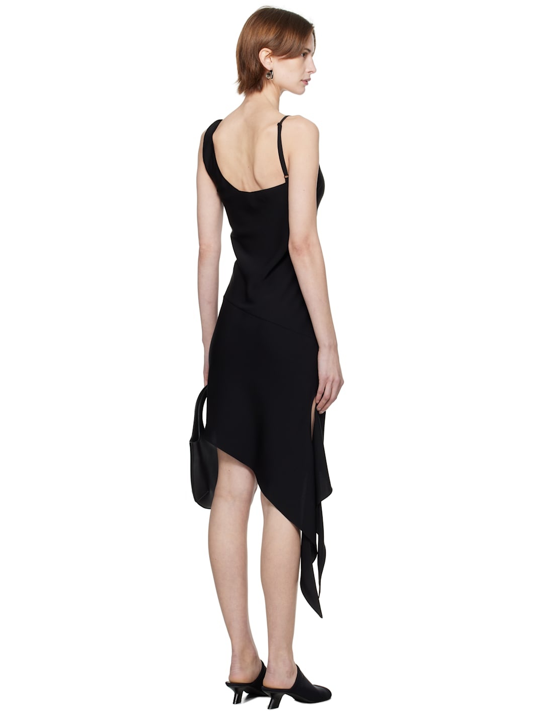Black Scarf Midi Dress - 3