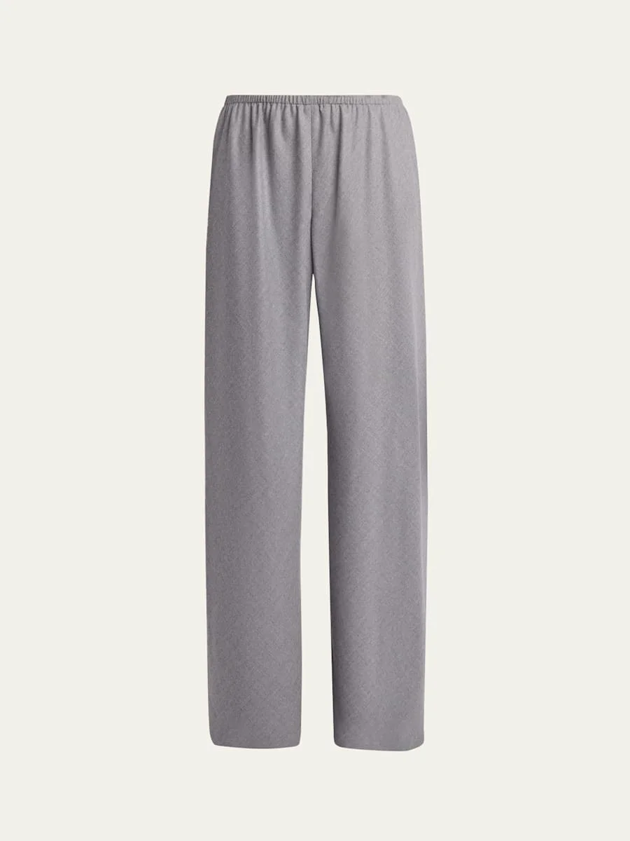 Gala Wool Wide-Leg Pull-On Pants - 1