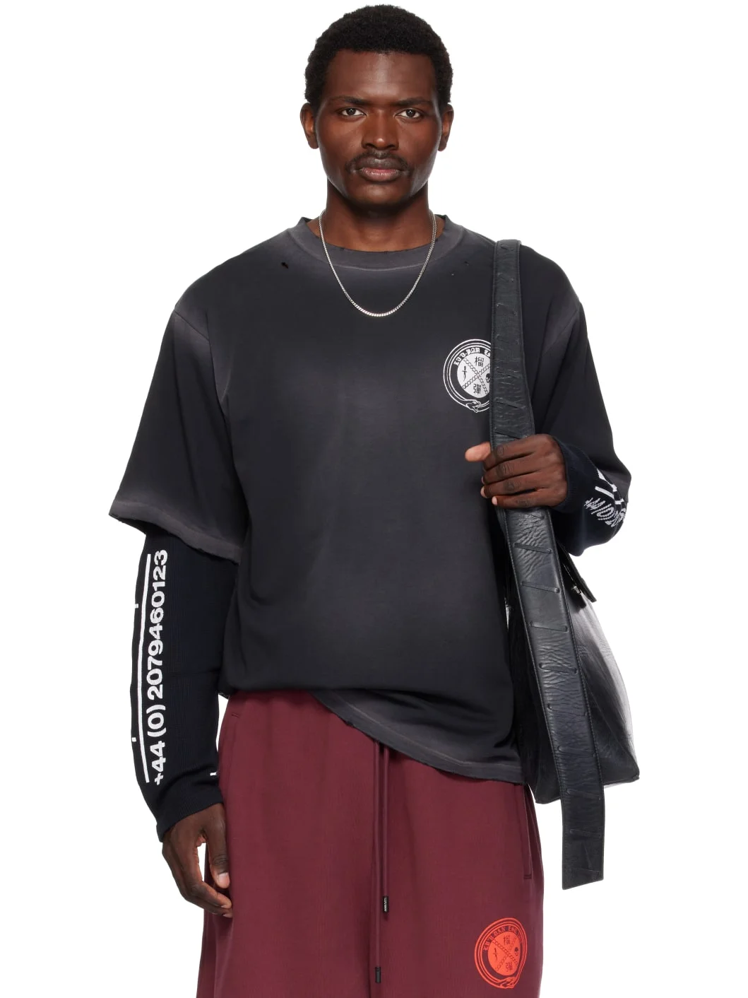 Black Corroded Double Deck T-shirt - 1