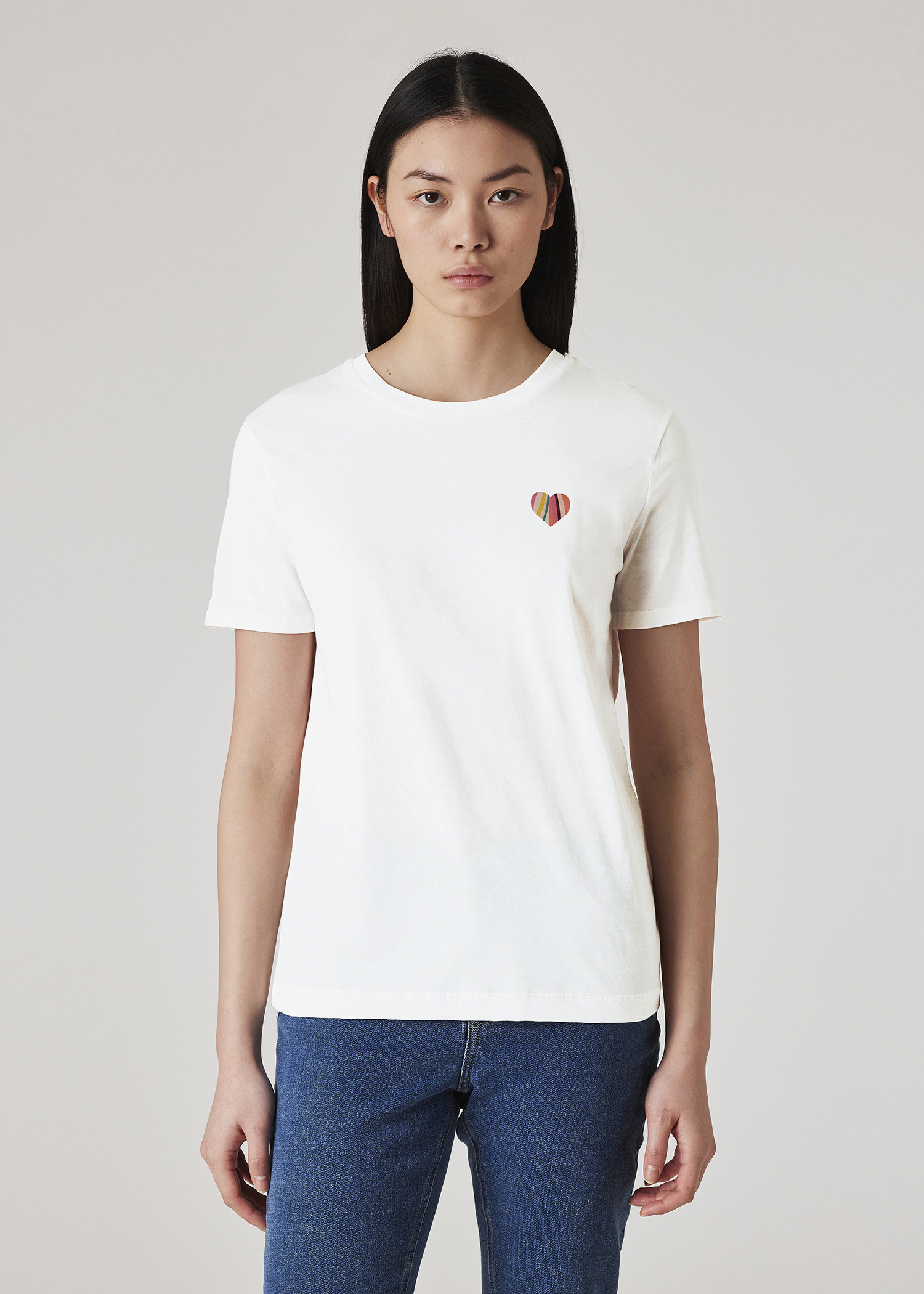 Women's White 'Swirl' Heart T-Shirt - 3