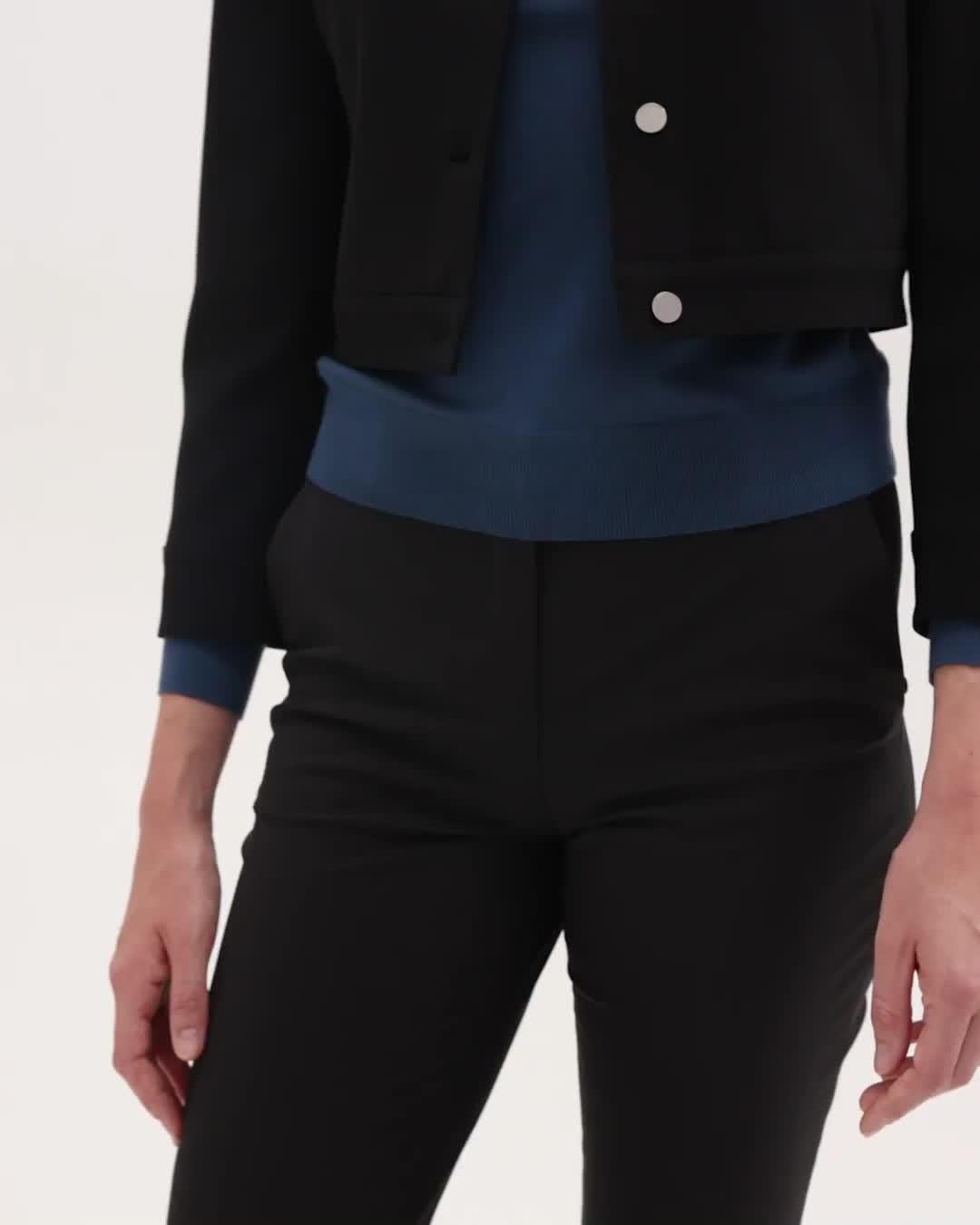Shrunken Trucker Jacket in Admiral Crepe - 7