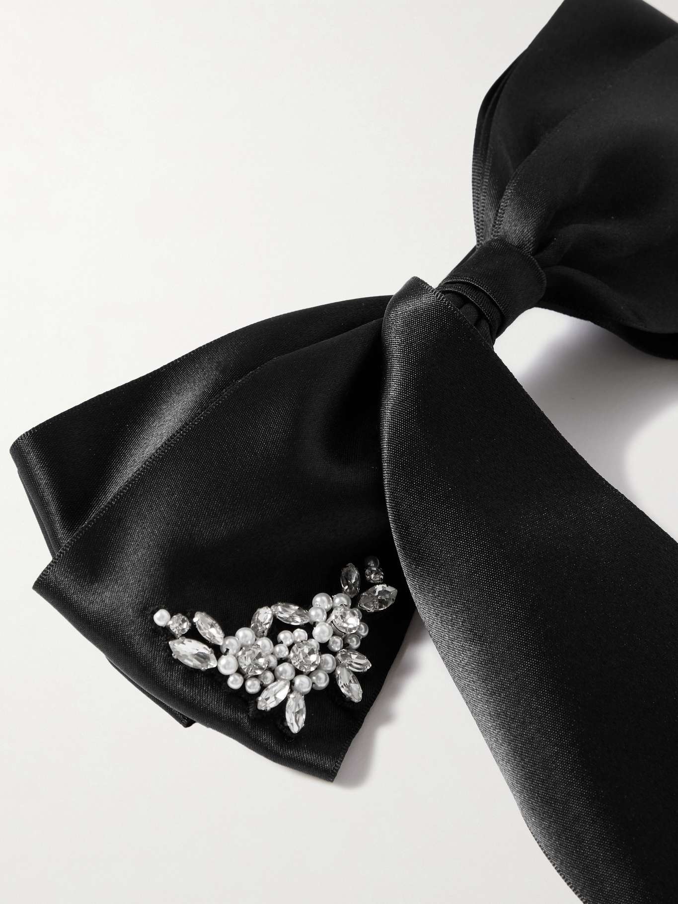 Embellished satin bow hair clip - 3