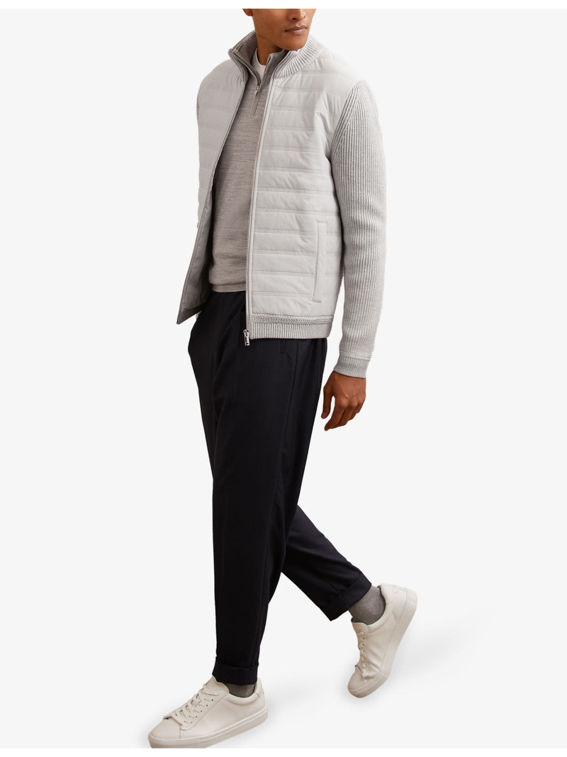 REISS Townsend Funnel-Neck Ribbed-Neck Jacket outlook