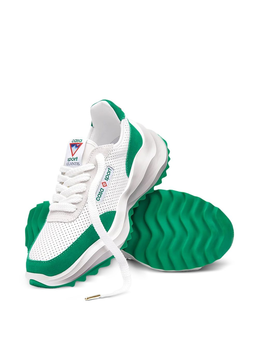 perforated-panel logo-patch sneakers - 2