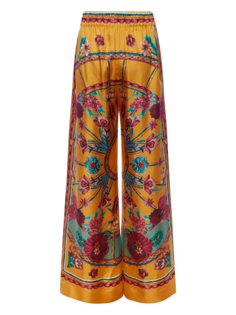 graphic-print silk palazzo pants - 5