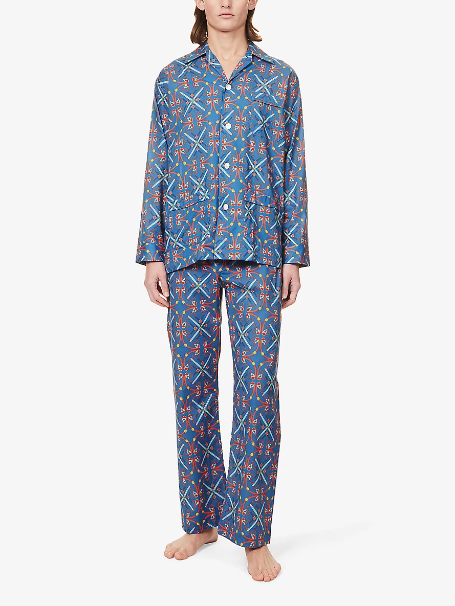 Ledbury geometric-print cotton pyjama set - 2