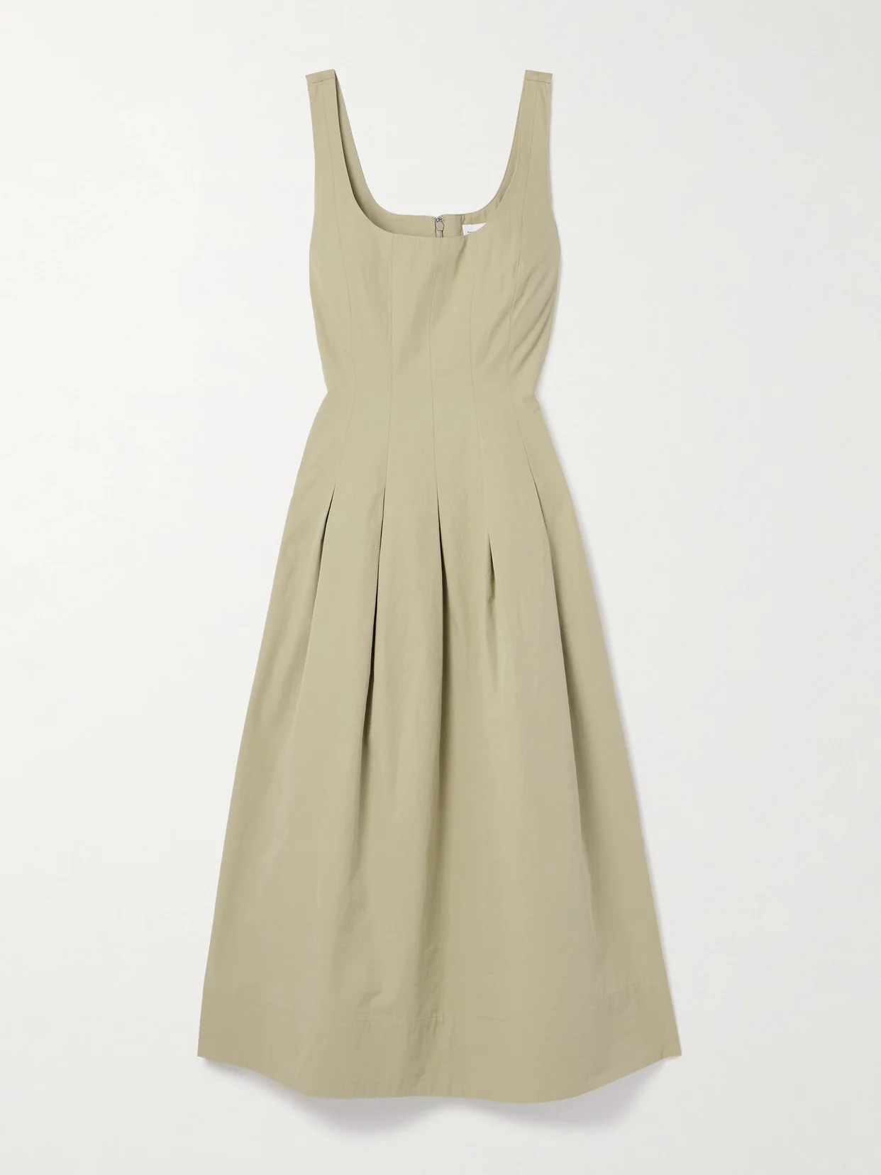 Allen Pleated Cotton-poplin Midi Dress - 1
