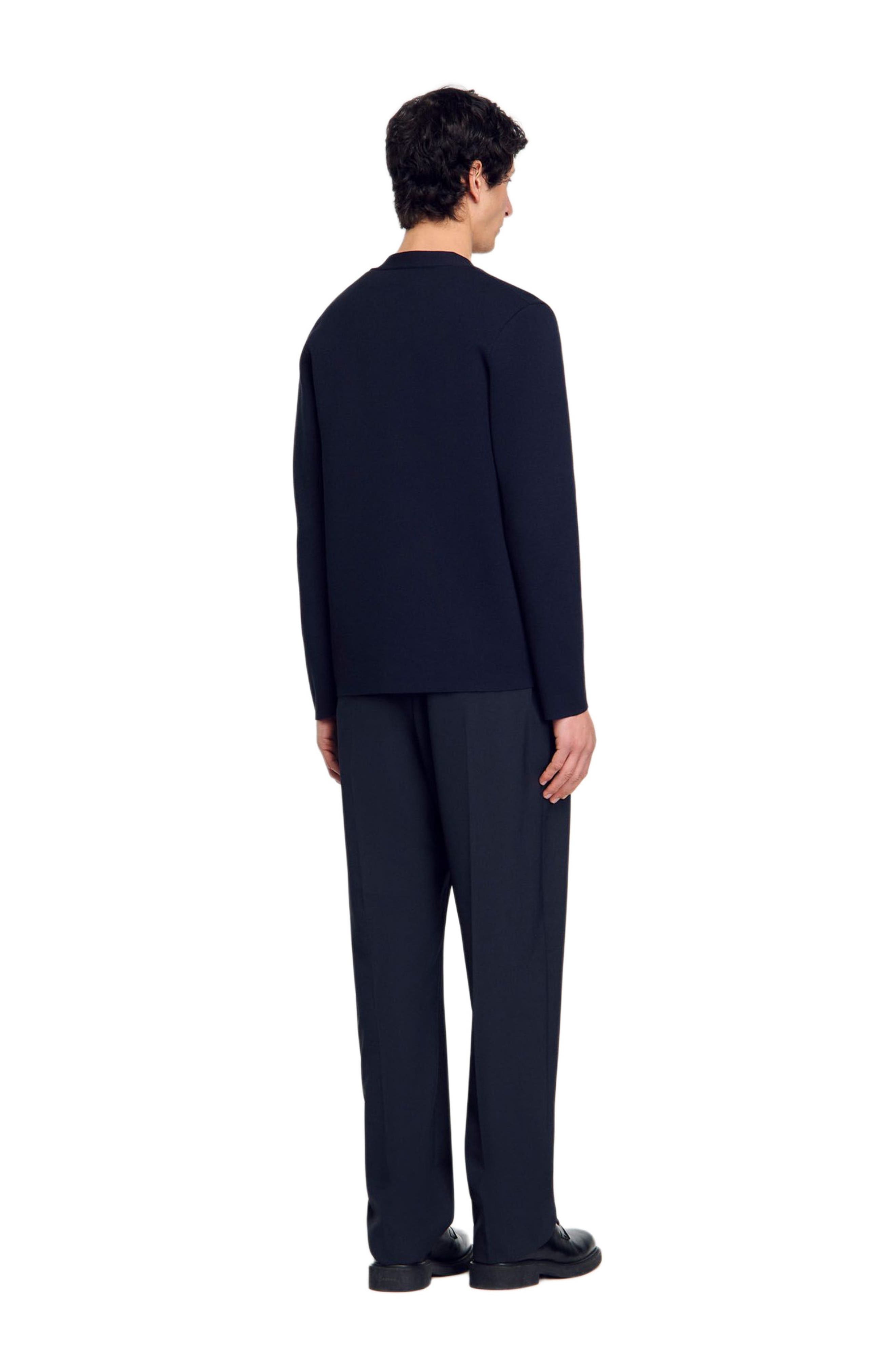 SANDRO Cardigan with flower detail in Navy Blue at Nordstrom - 2