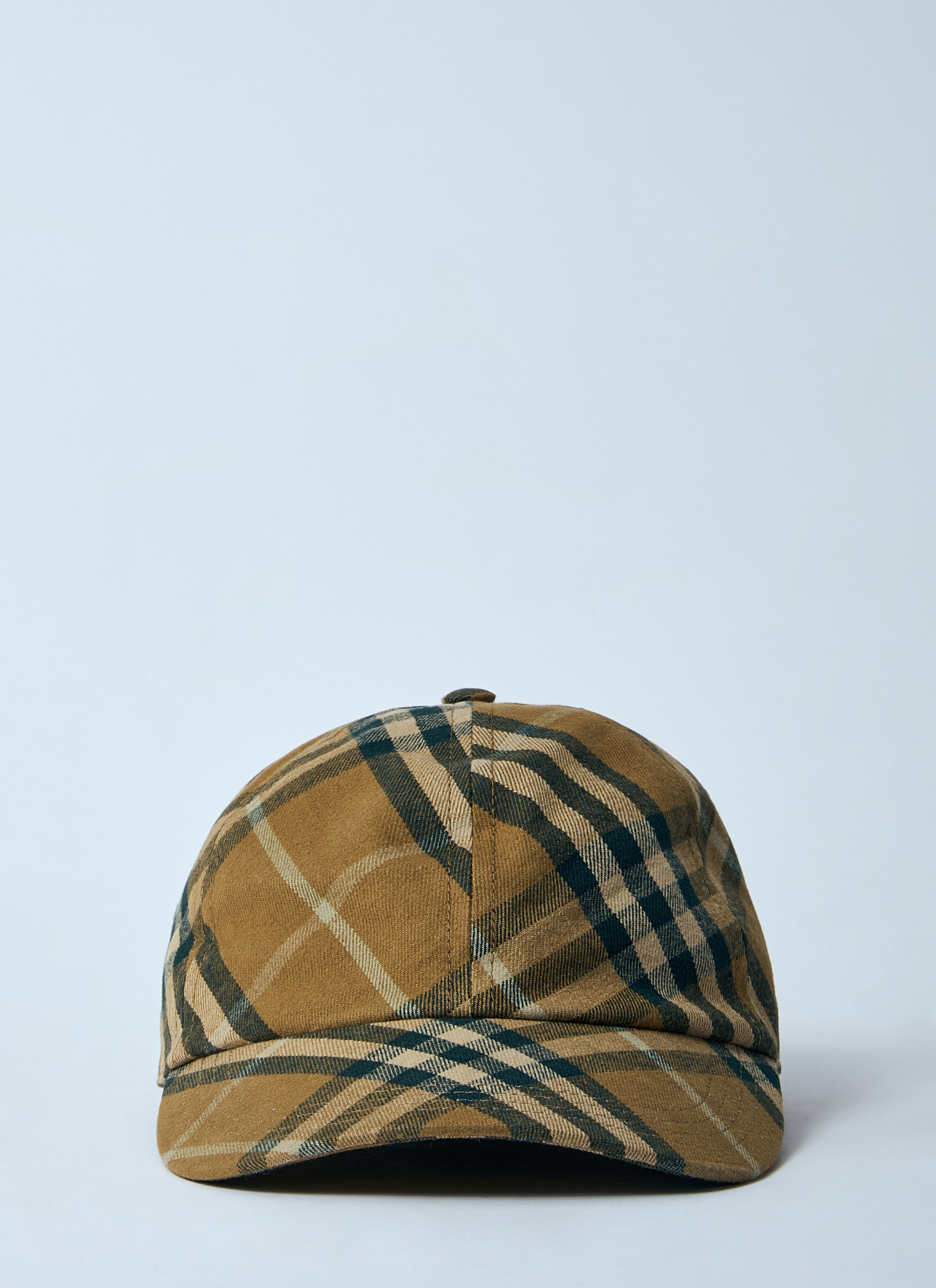 Burberry Men Check Cotton Baseball Cap - 5