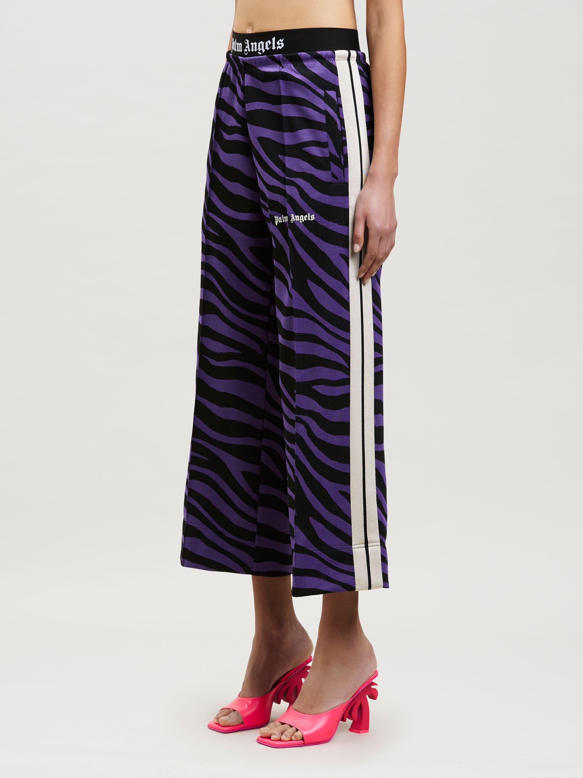 JACQUARD ZEBRA CROPPED TRACK PANTS - 4