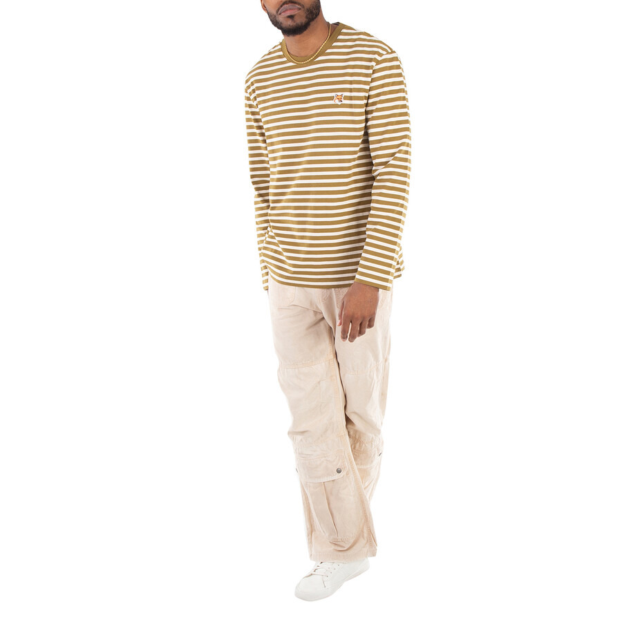 Maison Kitsune Striped Fox Head Patch T-Shirt - 3
