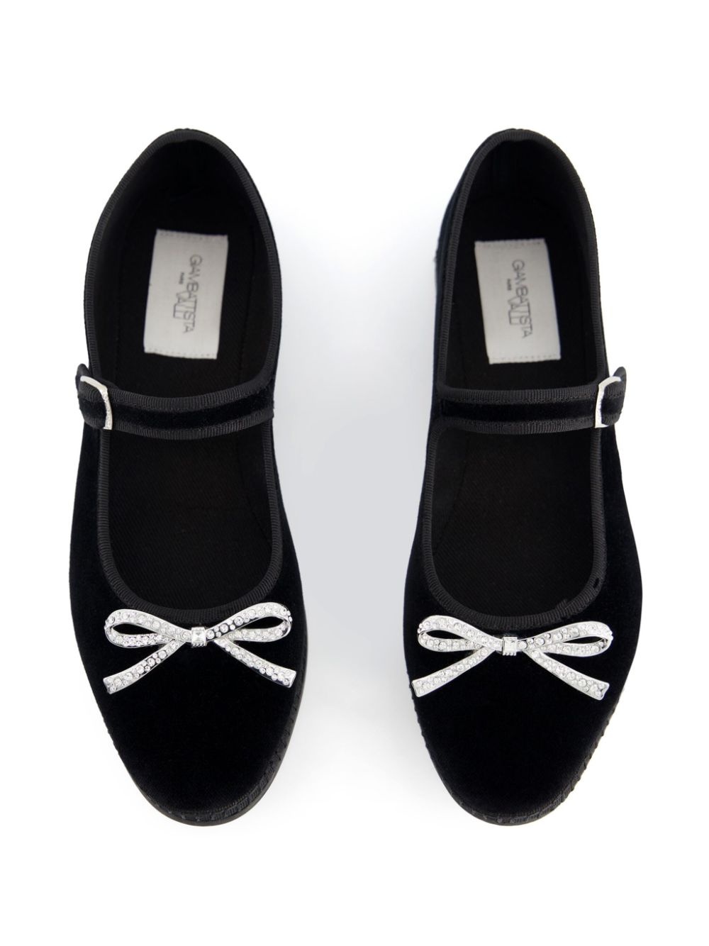 bow-detailing velvet ballerina shoes - 3