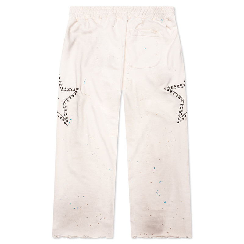 SATOSHI NAKAMOTO STAR STUDDED SWEATPANT - WHITE outlook