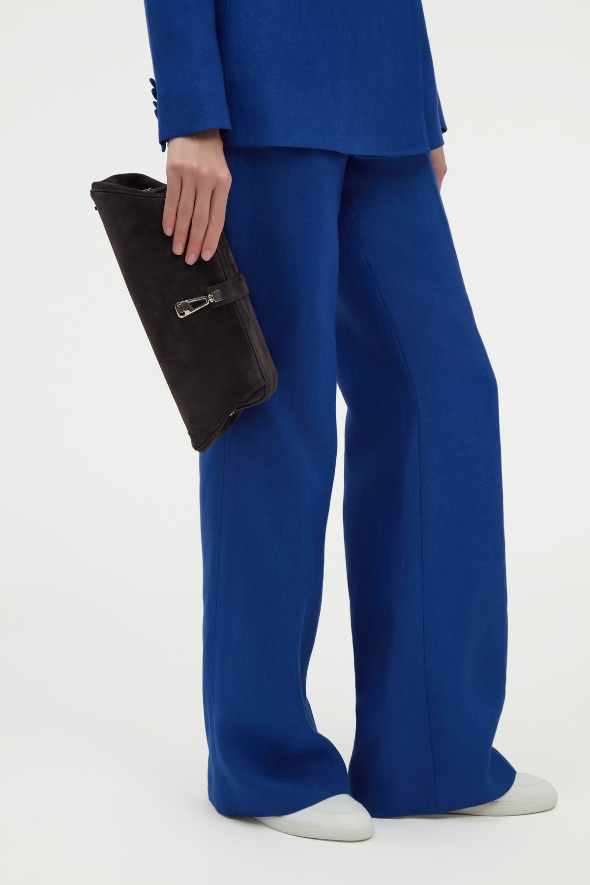 Vesta Flare Pant in Cobalt Linen Twill - 5
