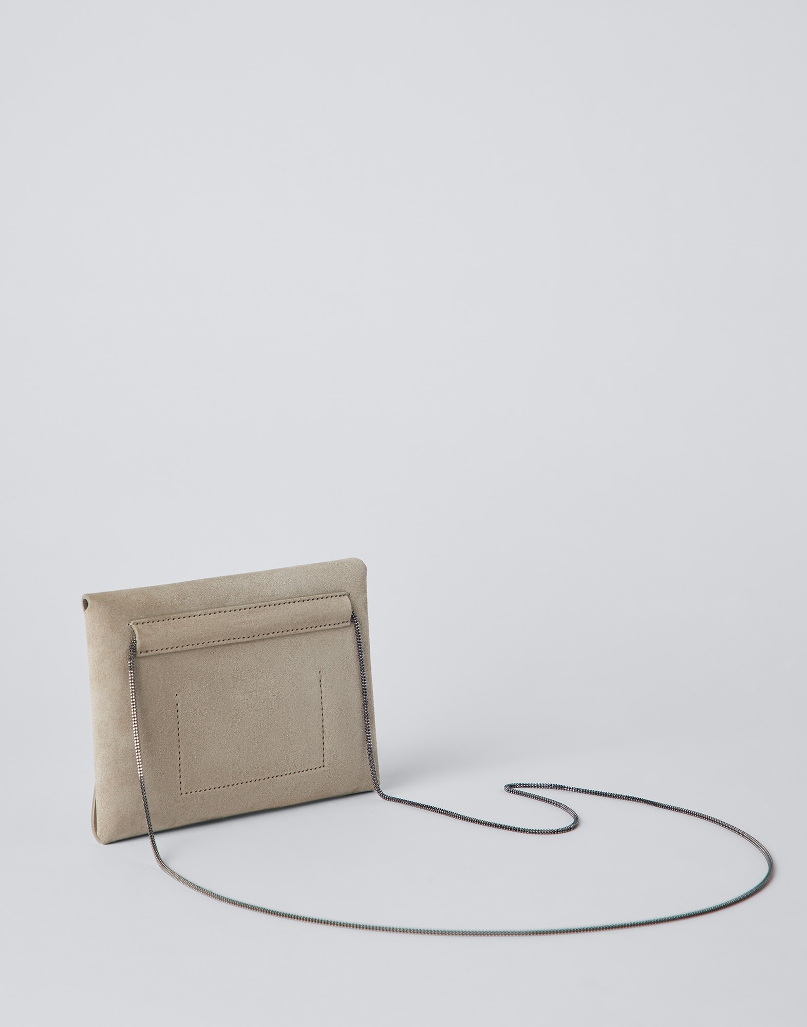 Suede envelope bag with precious chain - 2